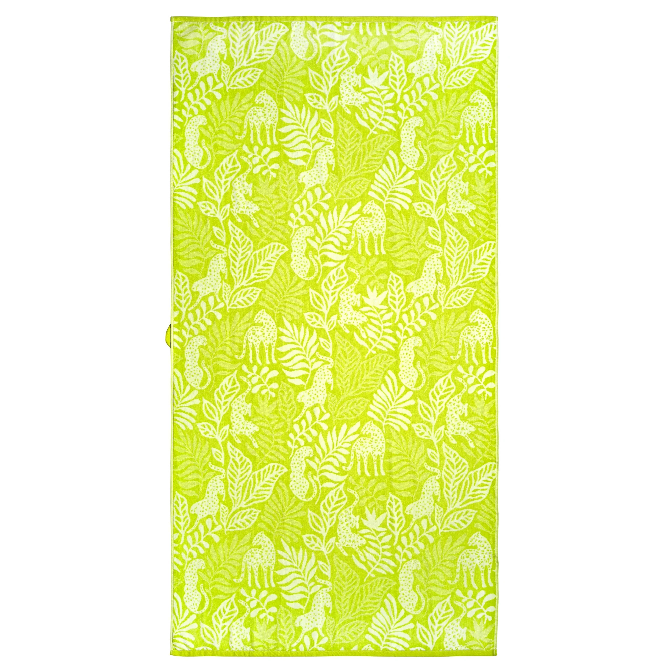 Better Homes & Gardens 2 Pack Cotton Blend Beach Towels, 72 x 38 in, Green Cheetah | Walmart (US)