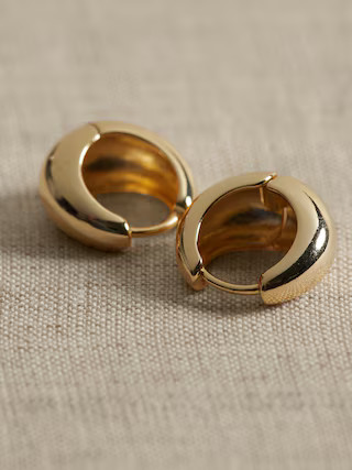 14K Gold Plated Huggie Earring | Banana Republic Factory