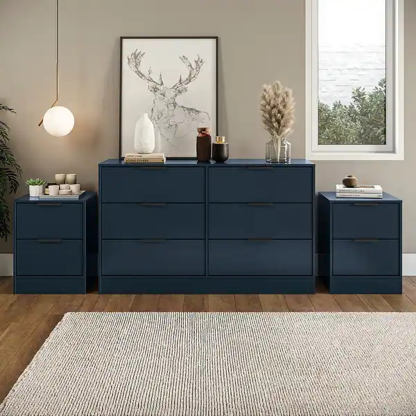 Kappesberg New Fresno 3-Piece Bedroom Set, One 6-Drawer Dresser and Two 2-Drawer Nightstands - Be... | Bed Bath & Beyond
