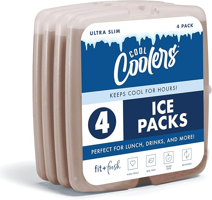 Cool Coolers by Fit & Fresh Slim Ice Packs, Quick Freeze Reusable Ice Packs for Lunch Boxes & Coo... | Amazon (US)
