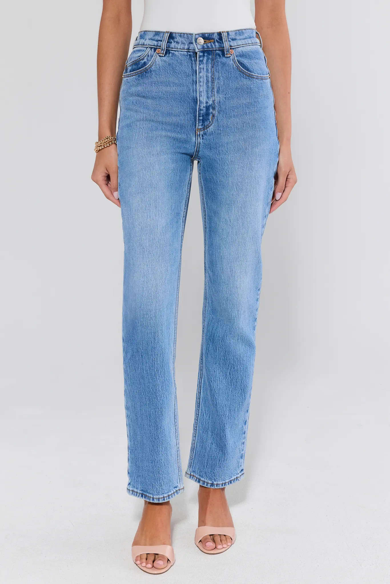 Lou Light Wash Straight Leg Jeans by Rolla's | Avara