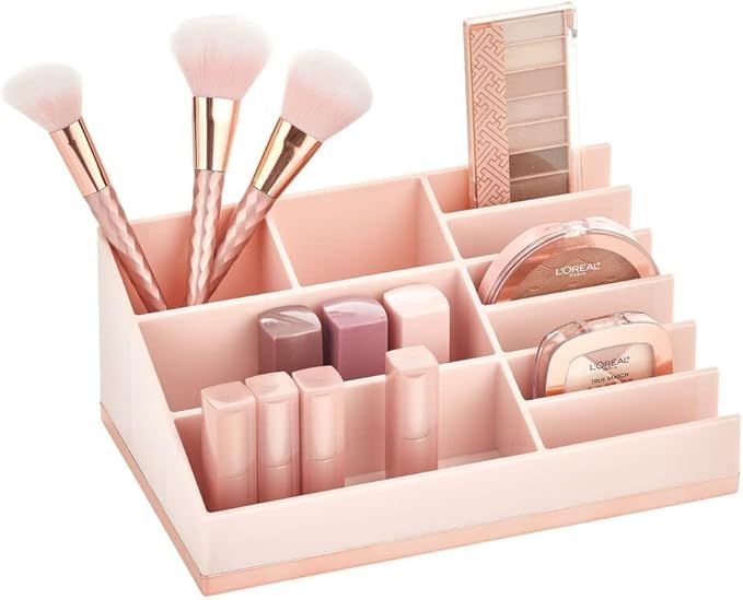 mDesign Plastic Cosmetic Organizer Palette Storage Center with 10 Sections for Bathroom Vanity Co... | Amazon (US)