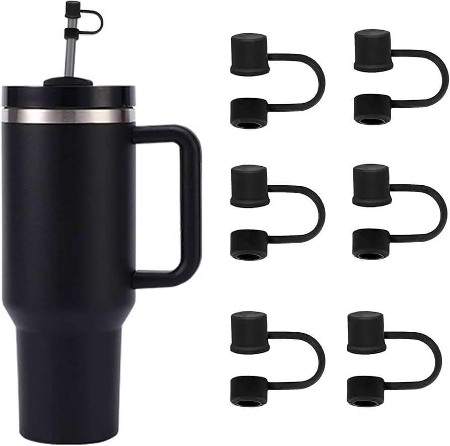 6PCS Silicone Straw Covers Cap Compatible with Stanley Cup 30-40 oz Tumbler with Handle 10mm Stra... | Amazon (US)