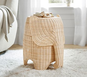 Rattan Elephant Side Table (22") | Pottery Barn Kids