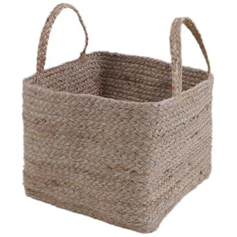 allen + roth 12.2-in W x 11.81-in H x 12.2-in D Natural Jute Basket Lowes.com | Lowe's