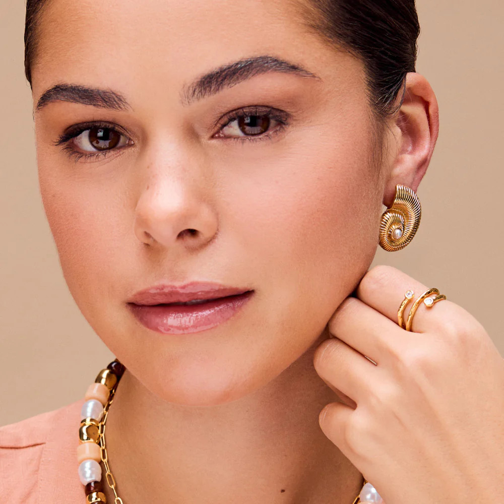 Textured Ammonite Statement Studs | Orelia