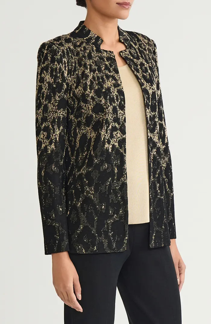 Metallic Leopard Jacquard Jacket | Nordstrom