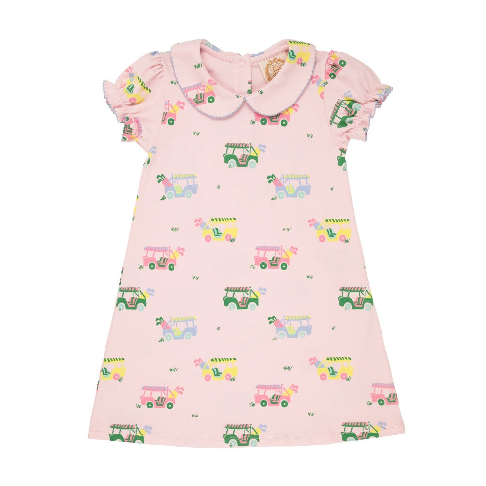 Maude's Peter Pan Collar Dress - Greenville Golf Buggy with Beale Street Blue | The Beaufort Bonnet Company