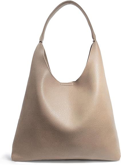 Hobo Bags for Women Soft Vegan Leather Shoulder Handbag Slouchy Tote Purses | Amazon (US)