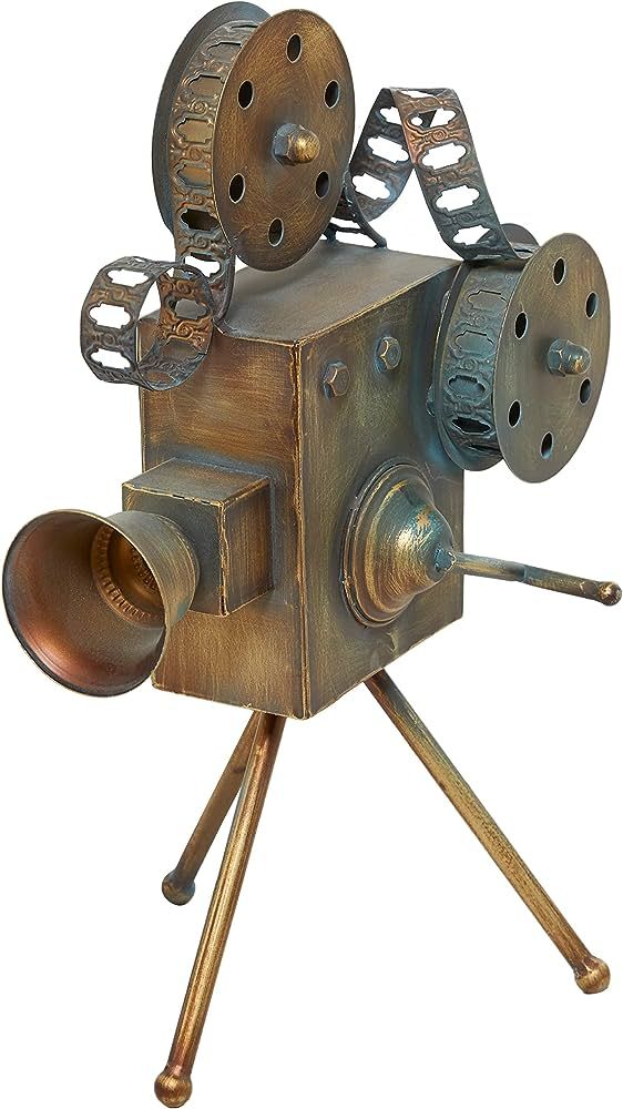The Novogratz Metal Film Decorative Camera Sculpture, 8" x 11" x 16", Brown | Amazon (US)