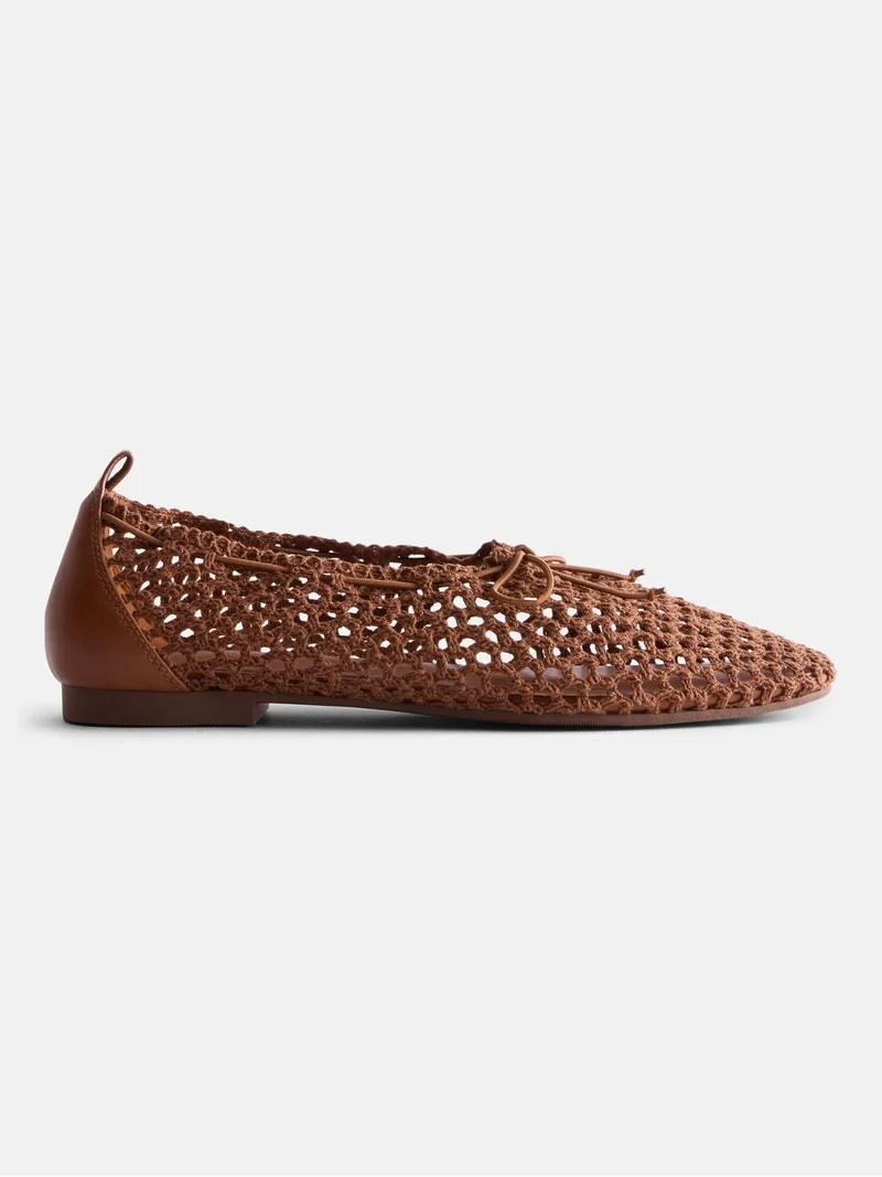 Scenario Women's Knit Bow Ballet Flats | Walmart (US)
