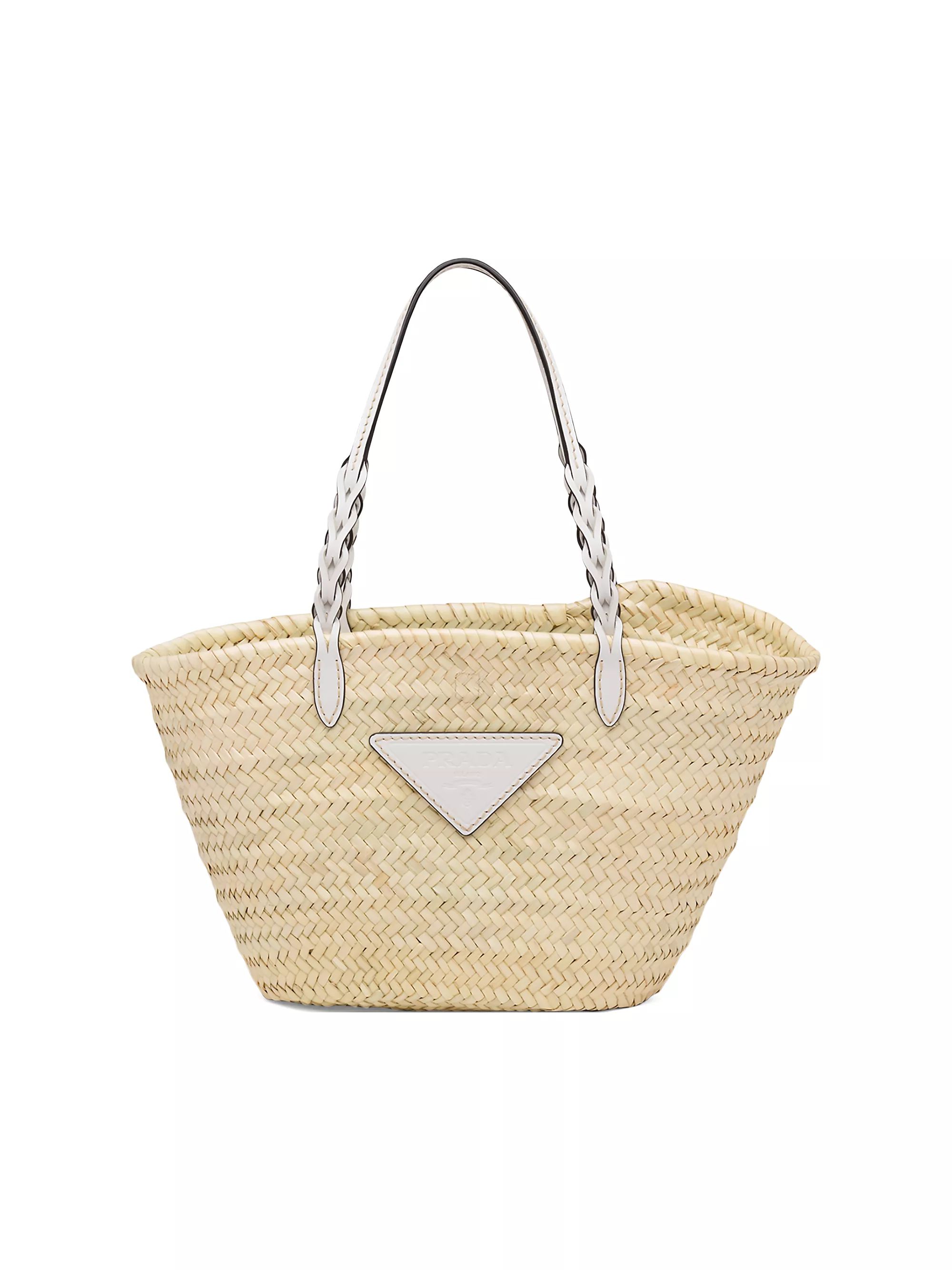 Woven Palm and Leather Tote | Saks Fifth Avenue