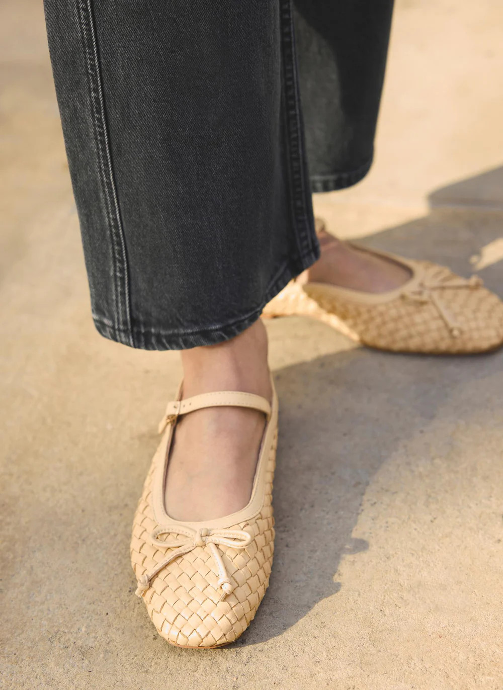 Charley Butter Yellow Leather Woven Pumps | Mint Velvet