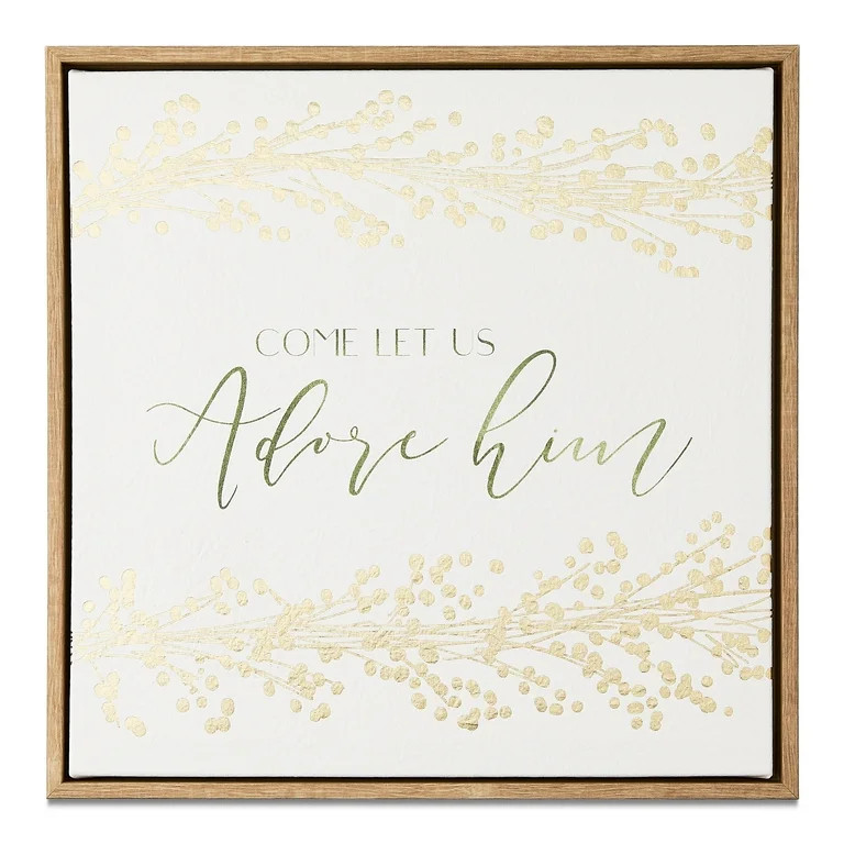 Come Let Us Adore Him Framed Christmas Wall Art, 12" x 12", by Holiday Time - Walmart.com | Walmart (US)