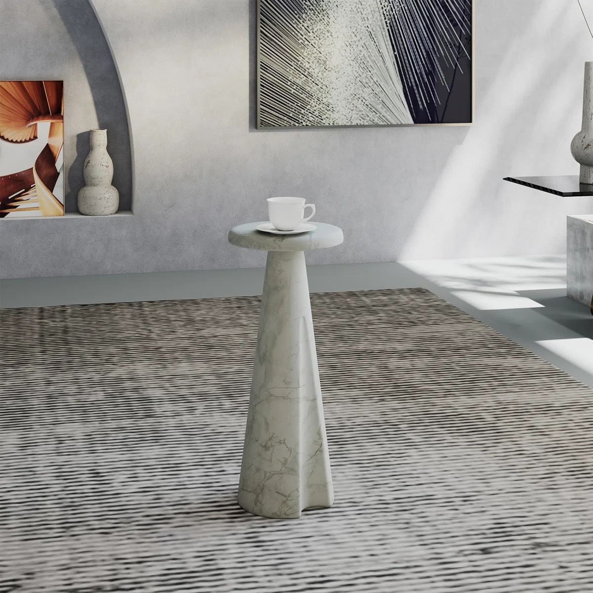 Faux Marble Side Table | Wayfair North America