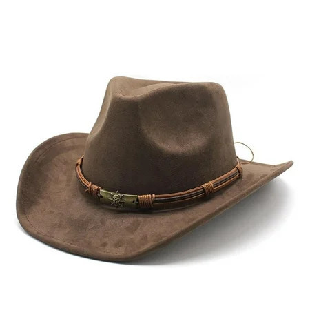 Sherry Cowboy Hat for Women and Men Western Suede Hat Panama Hat Cowboy & Cowgirl Hat Felt Wide Brim Women Men Fedora Hats | Walmart (US)