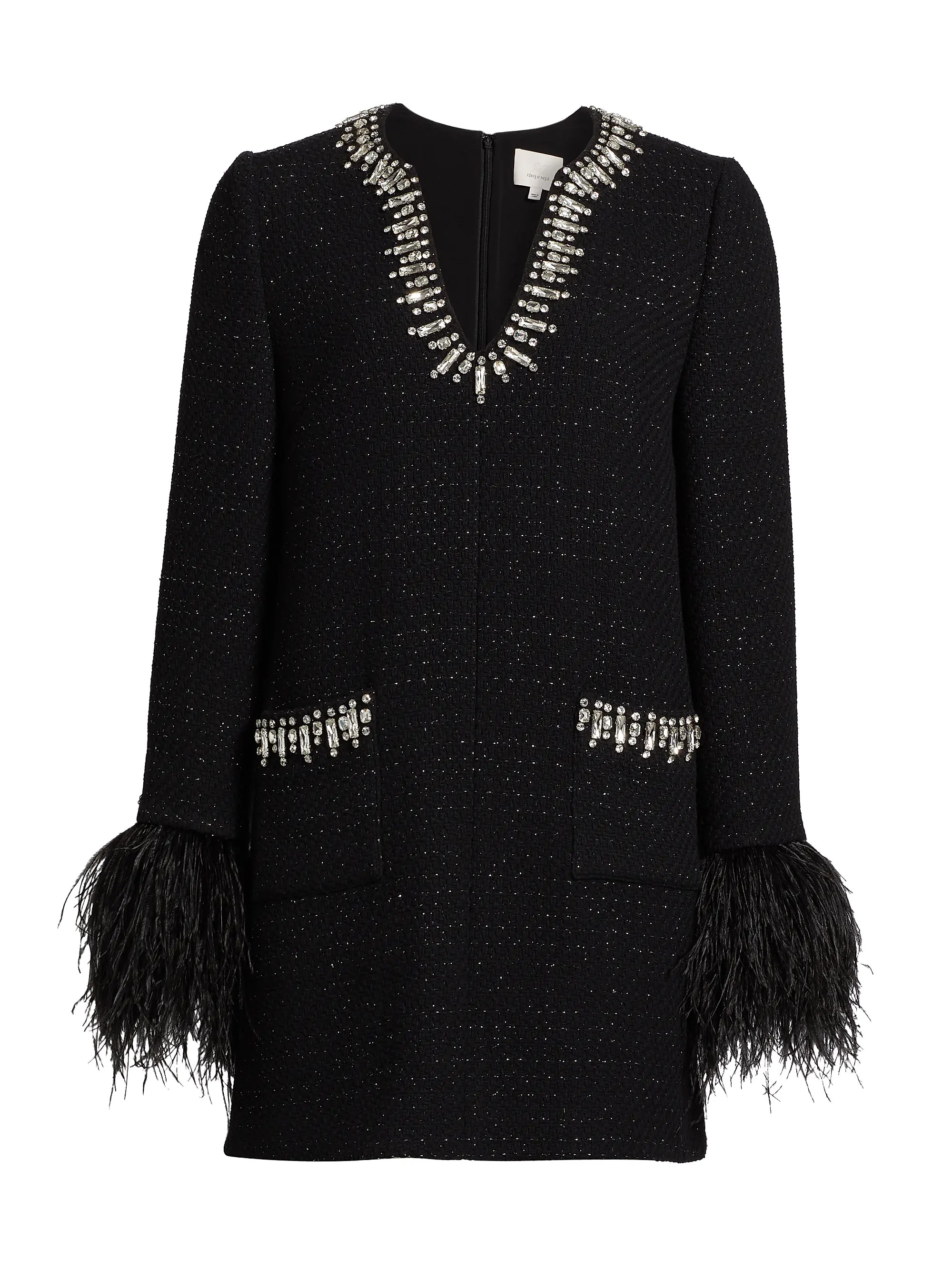 Cinq à SeptKas Embellished Bouclé Minidress | Saks Fifth Avenue