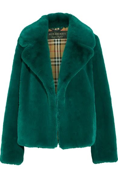 Burberry - Faux Fur Coat - Jade | NET-A-PORTER (UK & EU)