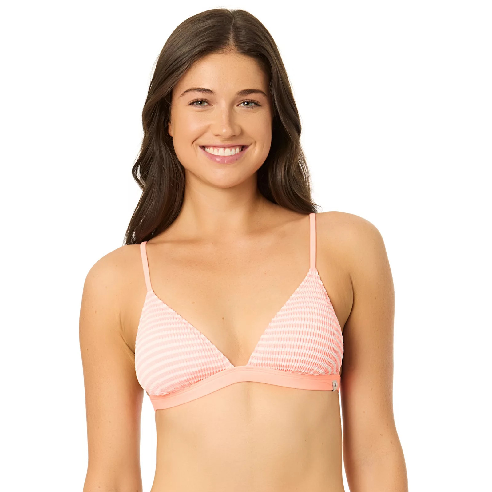 Juniors' Hurley Rib Stripe Triangle Swim Top, Women's, Size: XL, Orange | Kohl's