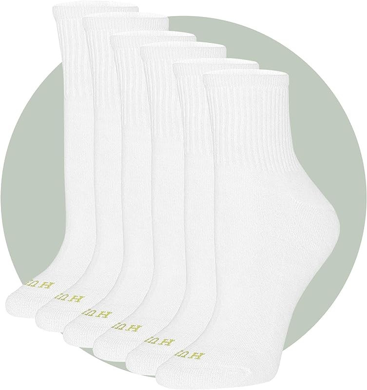 HUE Women's Cotton Mini Crew Socks - Size 6-10 - Ladies Athletic Cushioned Workout Socks | Amazon (US)