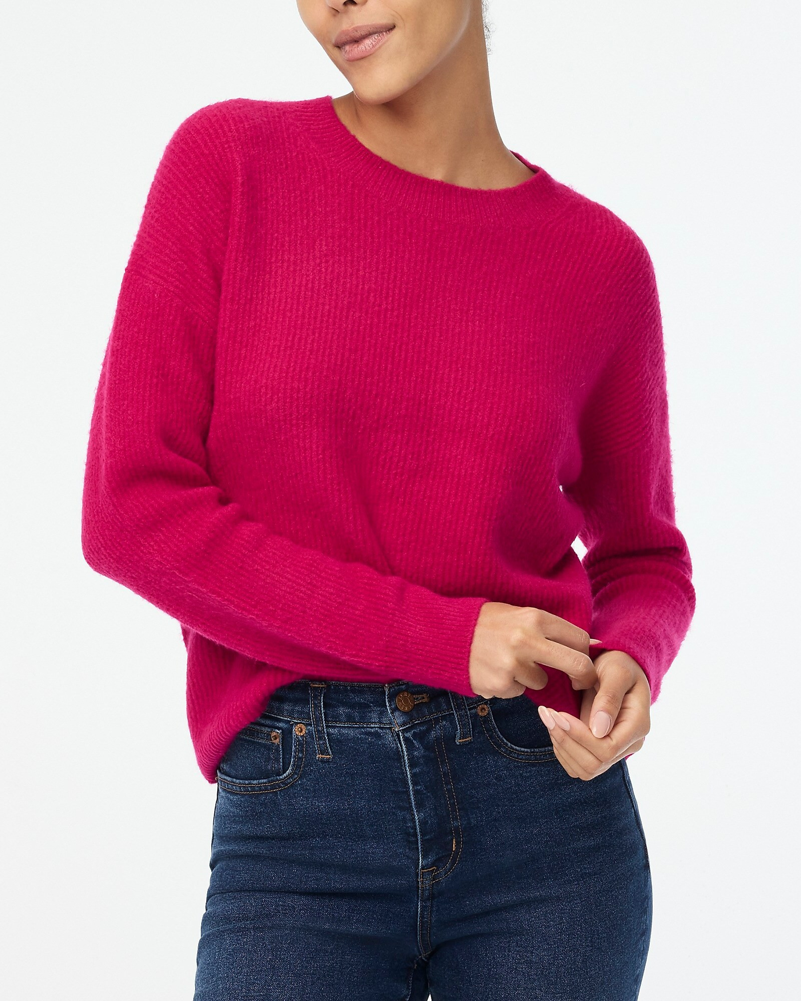Ribbed boyfriend crewneck sweater in extra-soft yarn | J.Crew Factory