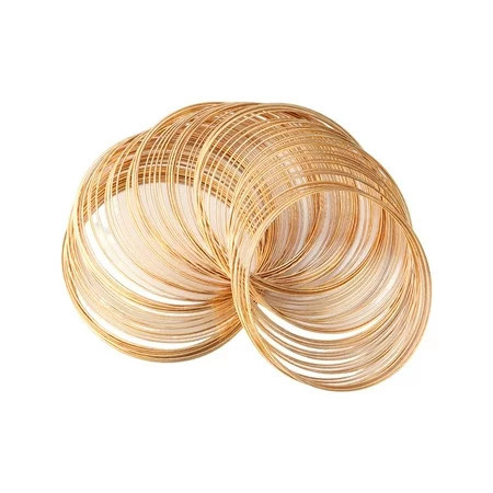 Memory Wire for Jewelry Making Metal Wire 100 Loops Strong Jewelry Wire Beading Wire for Cuff Bangle Necklace DIY Crafts Making Supplies Gold | Walmart (US)