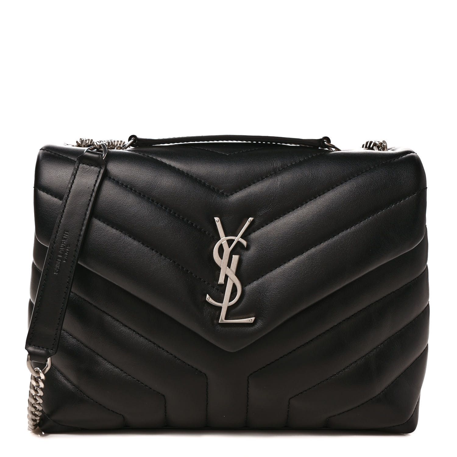 Calfskin Y Quilted Monogram Small Loulou Chain Satchel Black | FASHIONPHILE (US)