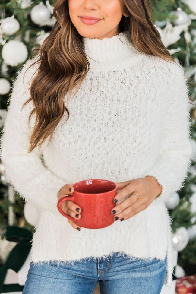A Moment To Shine White Popcorn Pullover | The Pink Lily Boutique