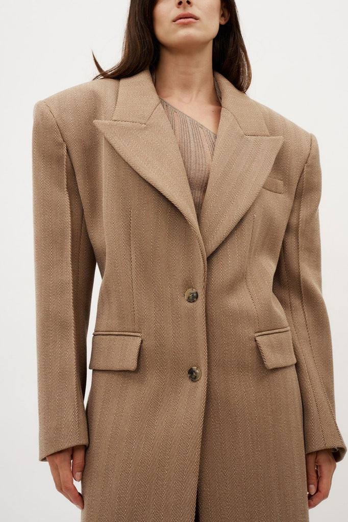 Darlow Herringbone Tan Coat | Desordre (AU)