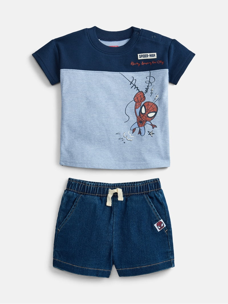 Spider-Man Baby Boys Graphic Tee and Matching Shorts Set, 2-Piece, Sizes 0/3M-24M | Walmart (US)