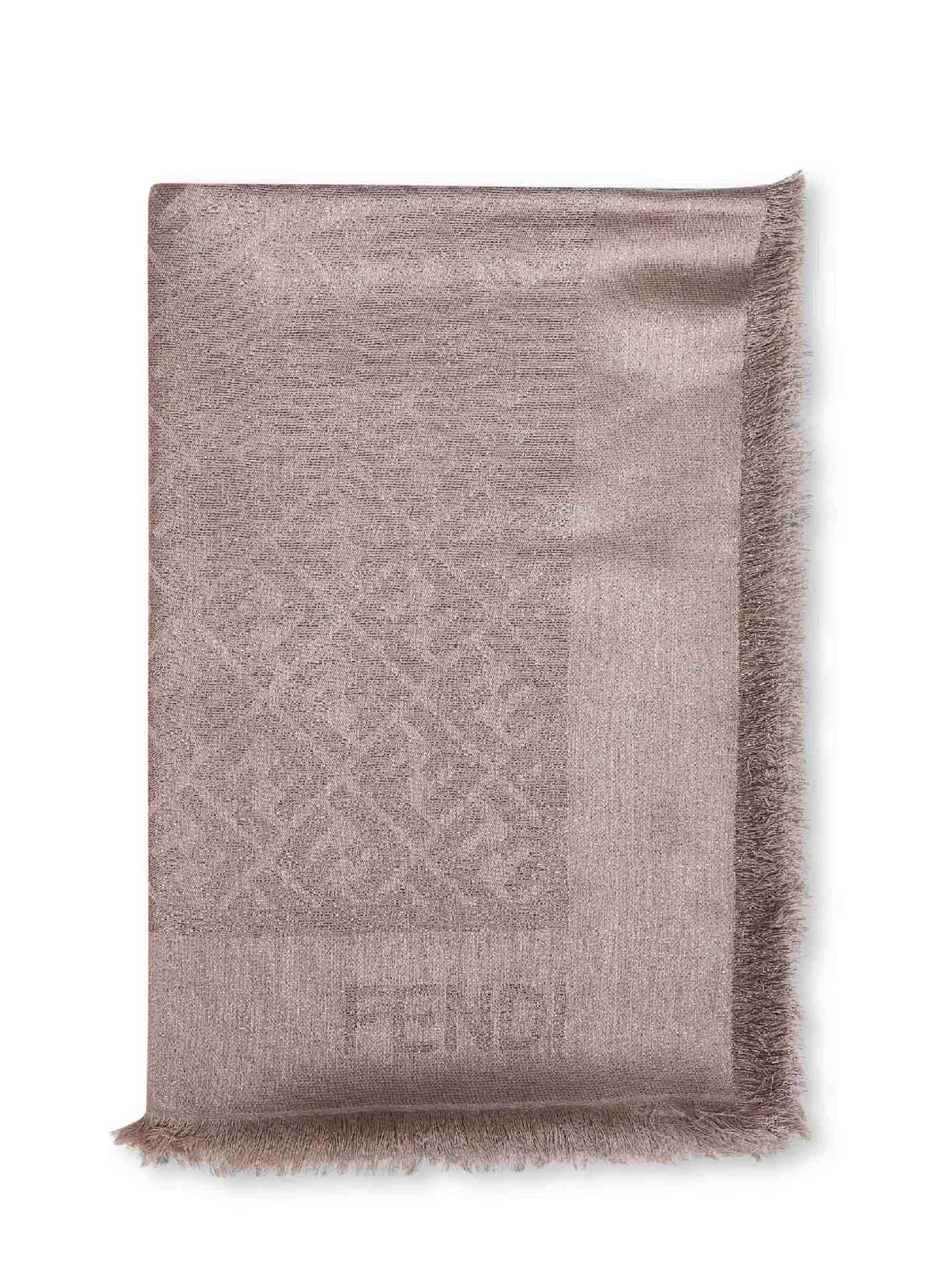 Fendi FF Logo Printed Fringed Edge Scarf | Cettire Global