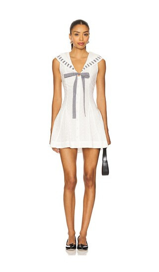 For Love & Lemons Rosie Ribbon Mini Dress in White. - size M | Revolve Clothing (Global)