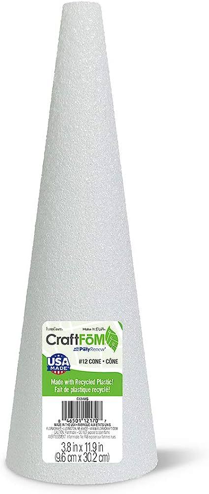 FloraCraft CraftFōM Cone 3.8 Inch x 11.9 Inch White | Amazon (US)