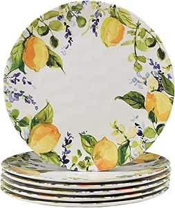 Certified International Lemon Zest Melamine 11" Dinner Plates, Set of 6, Multicolor | Amazon (US)