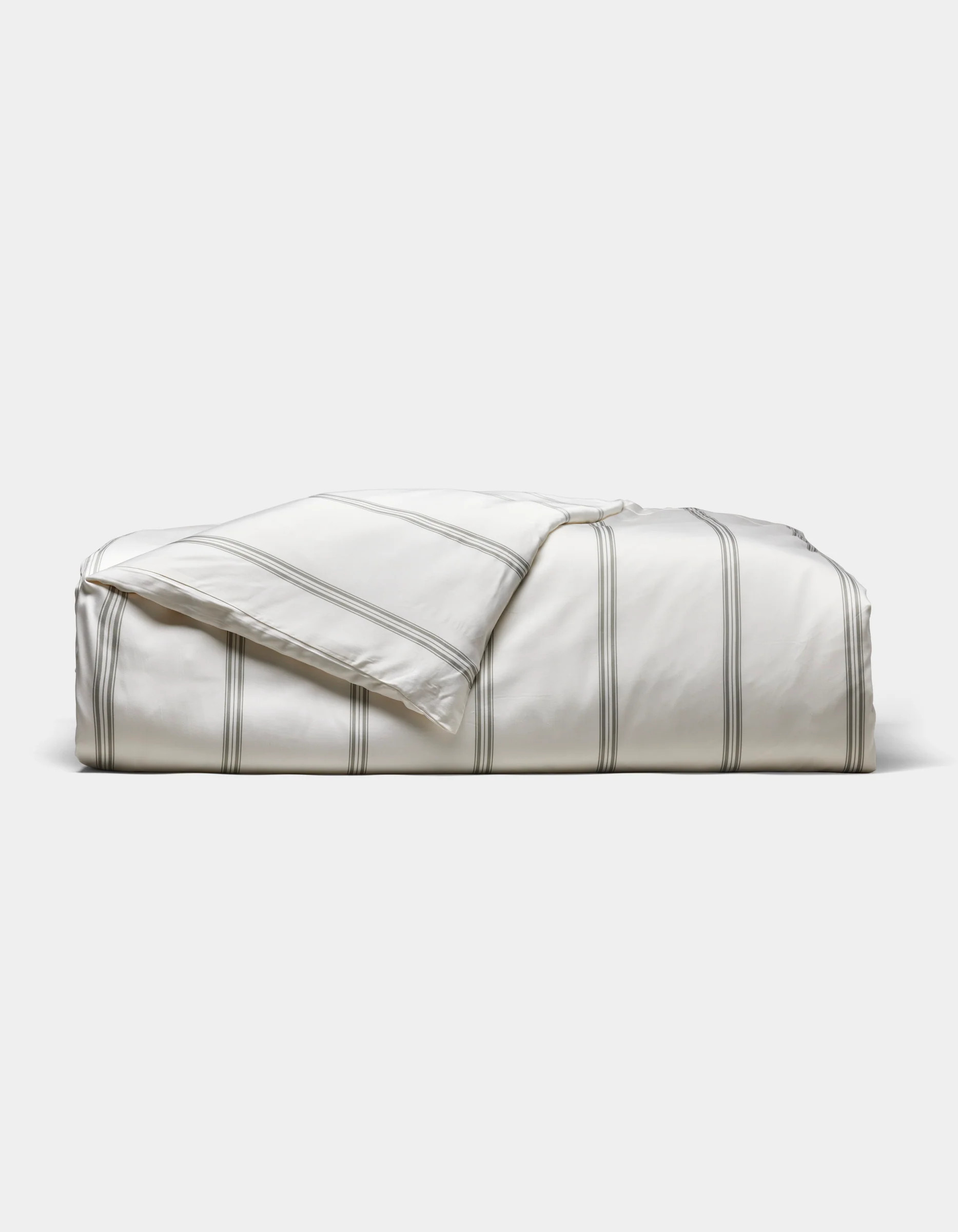 Bamboo Viscose Duvet Cover in Baja Stripe in Laurel (Size: Twin) - Cozy Earth | Cozy Earth