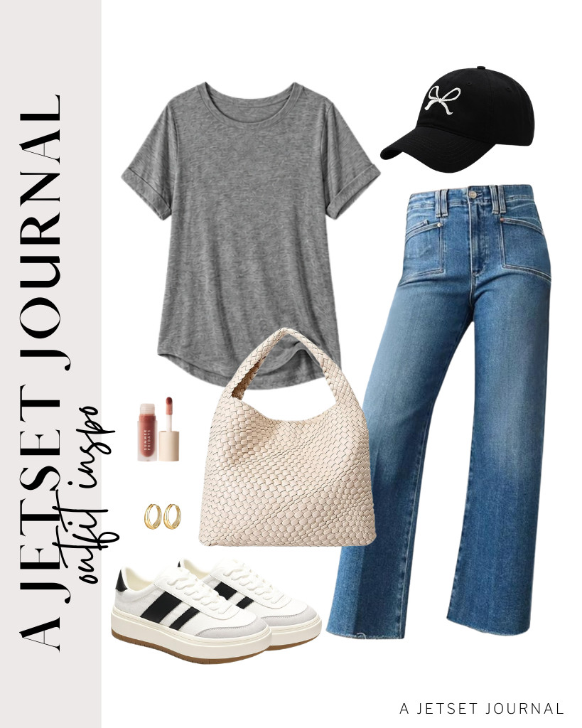 A gray ATHMILE oversized shirt is also perfect for wide-leg pants and Project Cloud sneakers. To style this fit, grab a woven tote bag and pair it with this black baseball cap. Don’t forget your gold hoop earrings from Yesteel.

#LTKSeasonal #LTKSaleAlert #LTKTravel

 

 