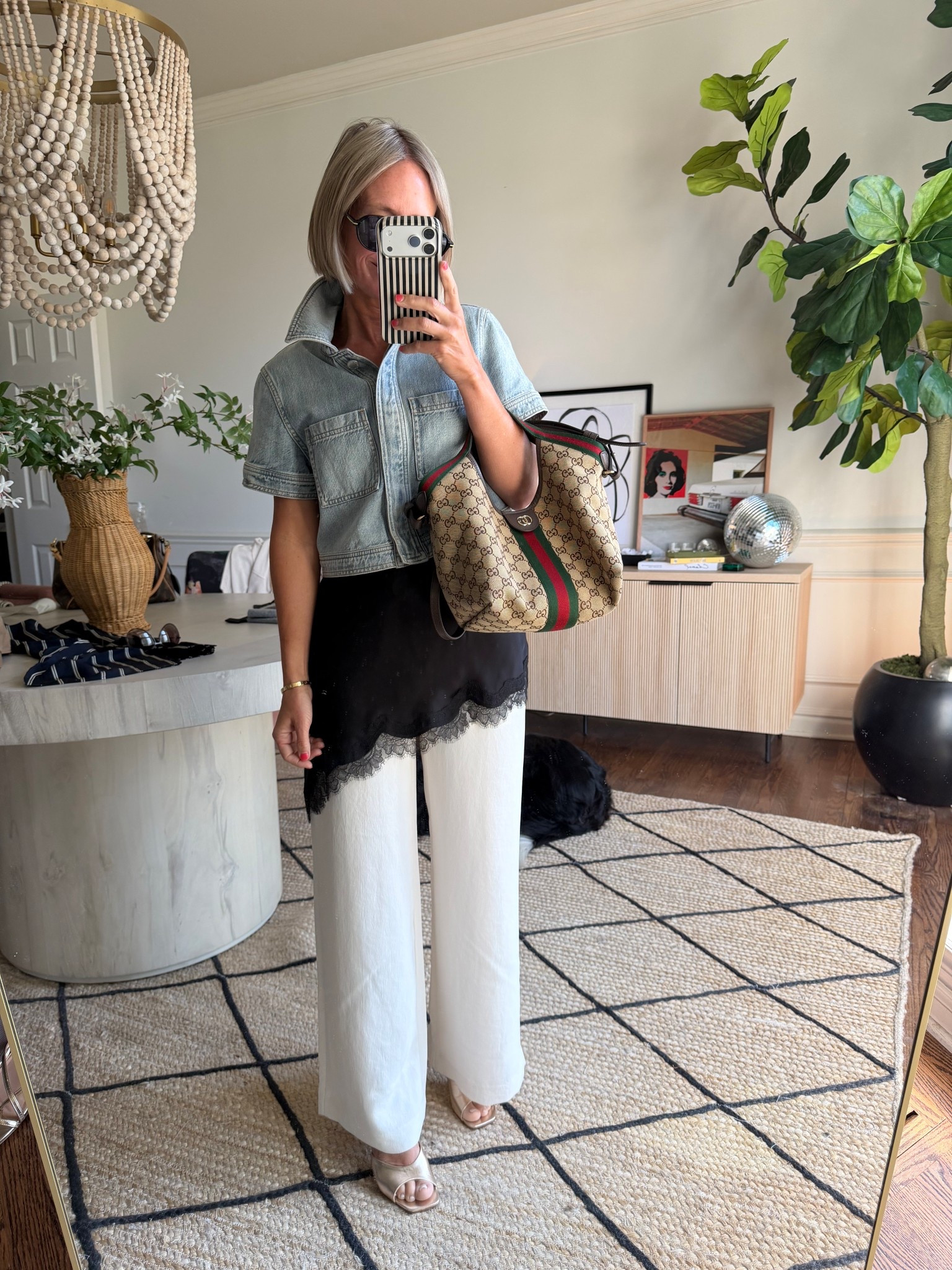 dressing the @Aritzia Lidge pant up with the bias cut silk and lace tank.  lauren a cropped denim over top.
easy date night style

#LTKOver40 #LTKmomlife #LTKootd