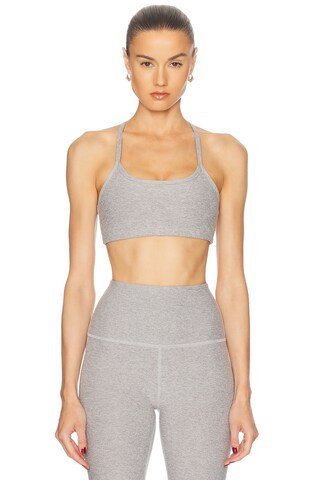 Beyond Yoga Spacedye Slim Racerback Bra in Light Grey | FWRD 