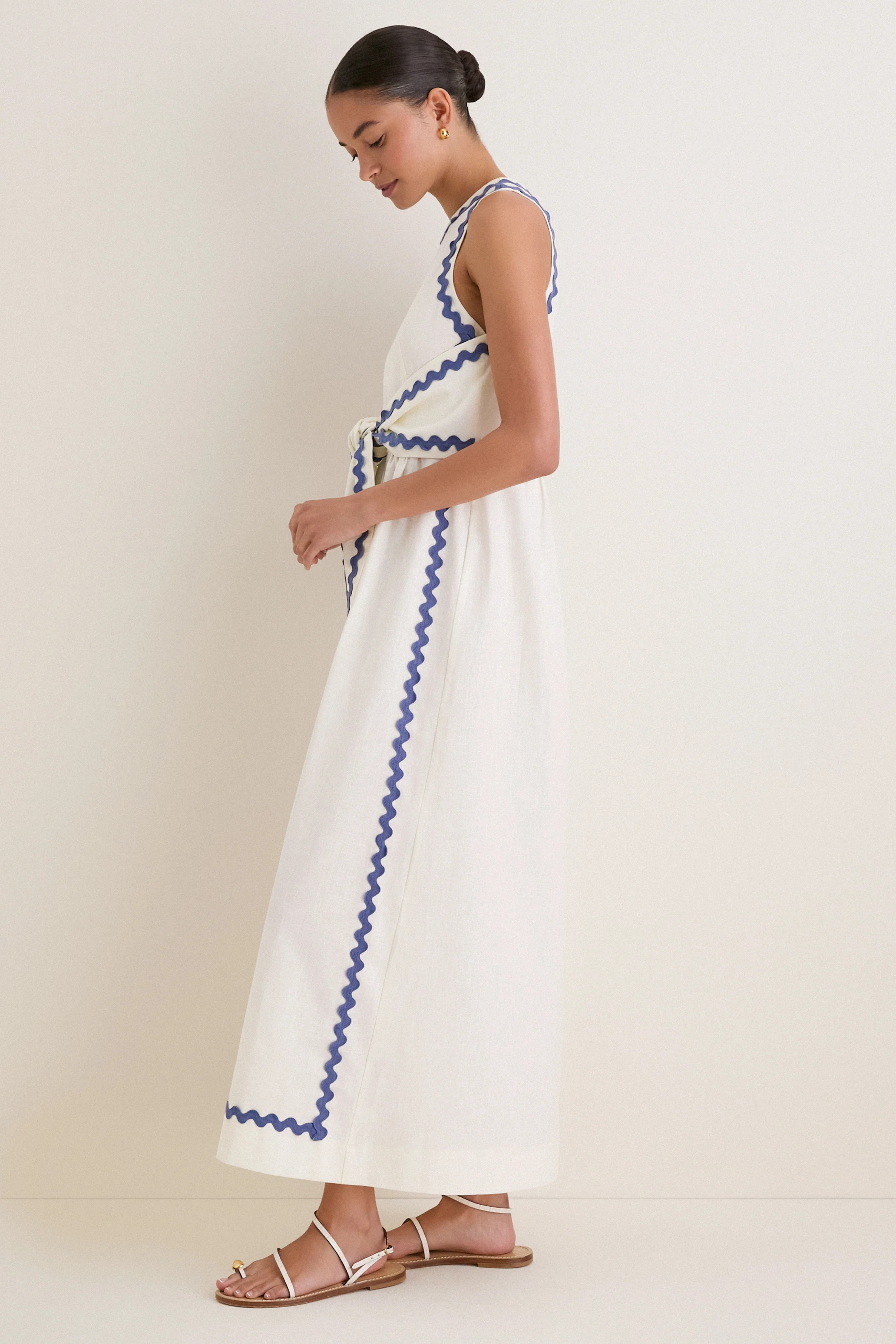 White Ric Rac Tie Brocks Dress | Tuckernuck (US)