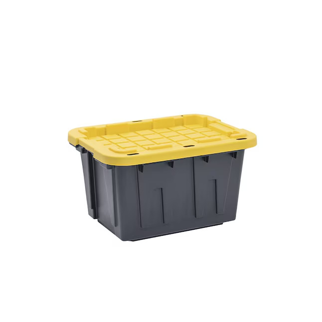 Project Source Commander Medium 12 -Gallons ( 48 -Quarts ) Black and yellow Heavy Duty Stackable ... | Lowe's