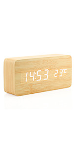 Oct17 Wooden Digital Alarm Clock, Wood Fashion Multi-Function LED Alarm Clock with USB Power Supp... | Amazon (US)