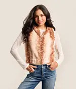 Faux Fur Hooded Vest | Buckle