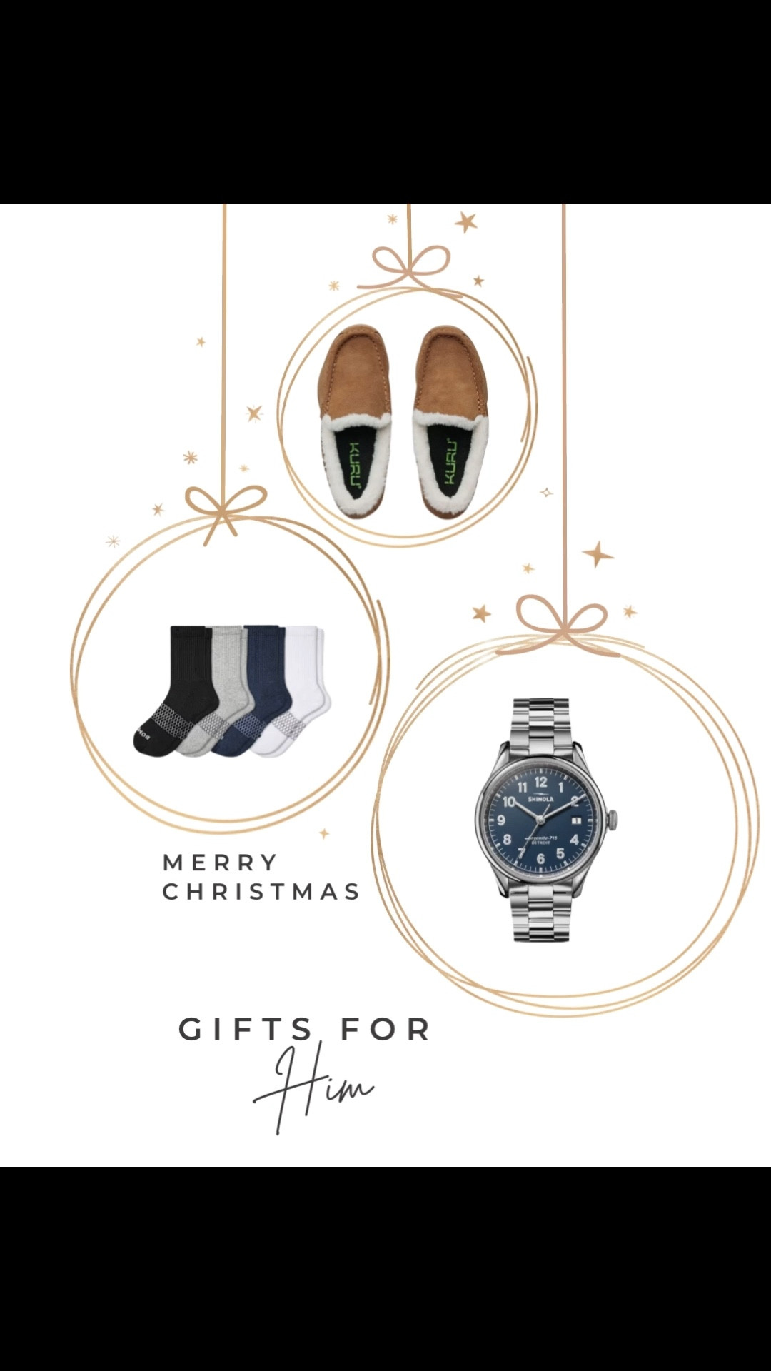Christmas gifts for him
Cozy slippers 
Pack of socks 
Watch 
Bombas 


#LTKMens #LTKGiftGuide #LTKHoliday