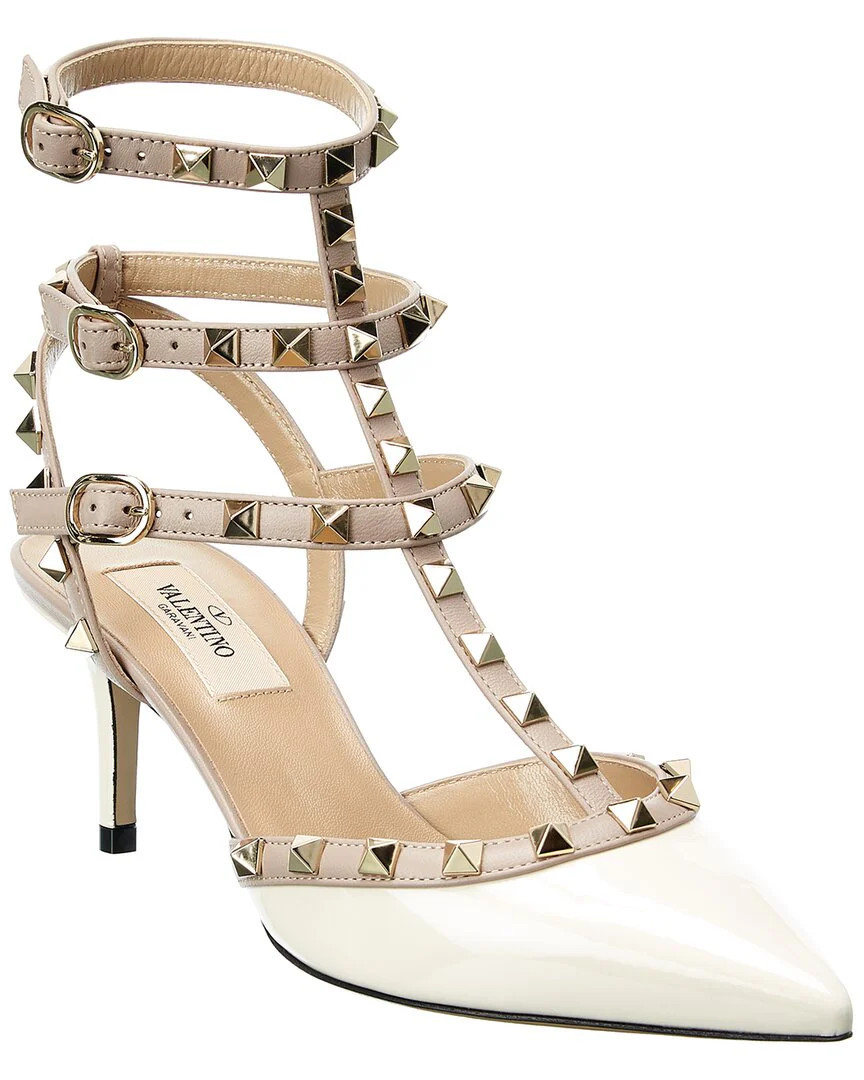 Valentino Rockstud Caged 65 Patent Ankle Strap Pump | Shop Simon