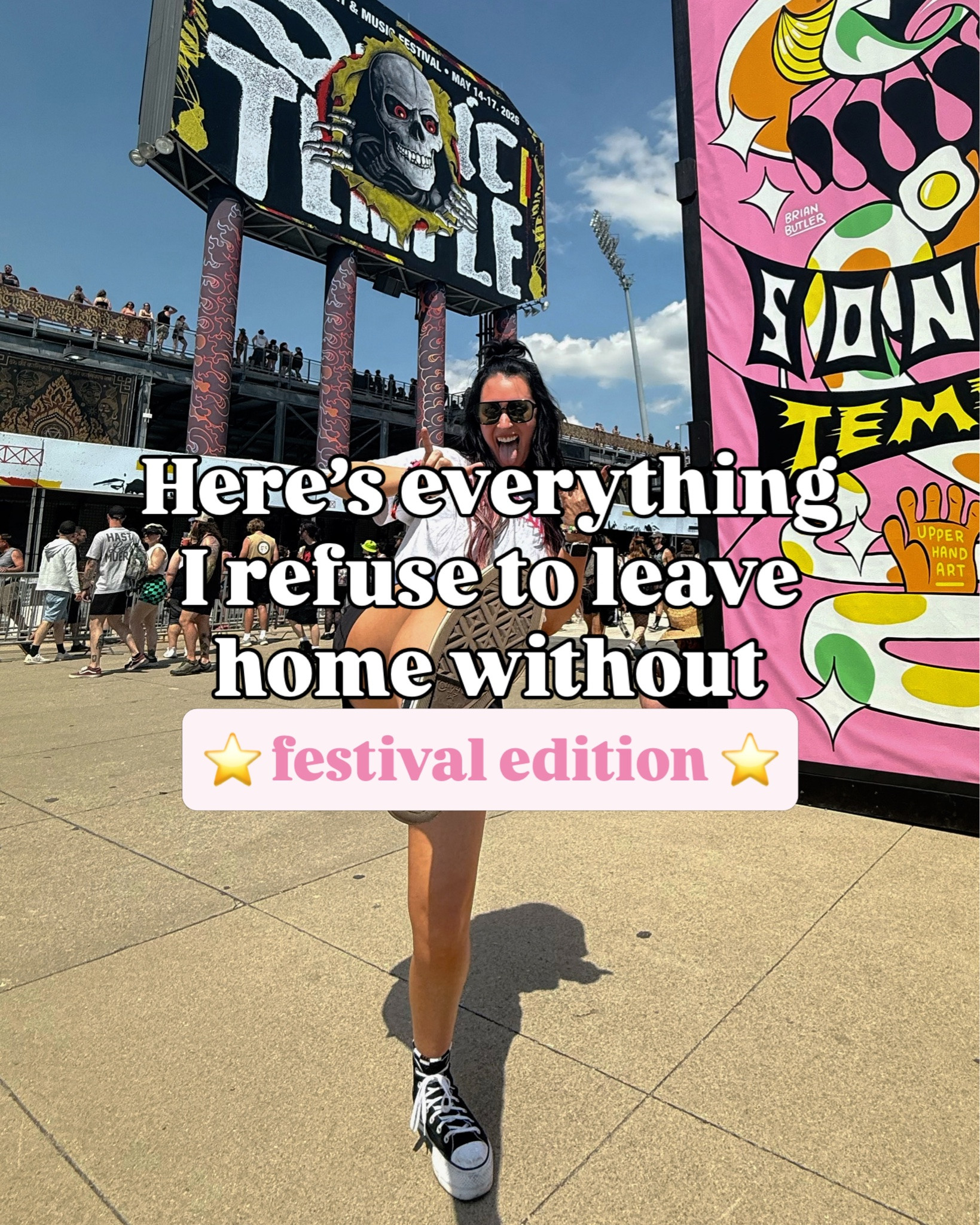 Here are all the items I pack for every festival. C0mment NEED and I’ll send you the entire list 🖤

Rock festival must haves, festival essentials, affordable style, elder millennial essentials, elder emo, alternative style, metal, grunge