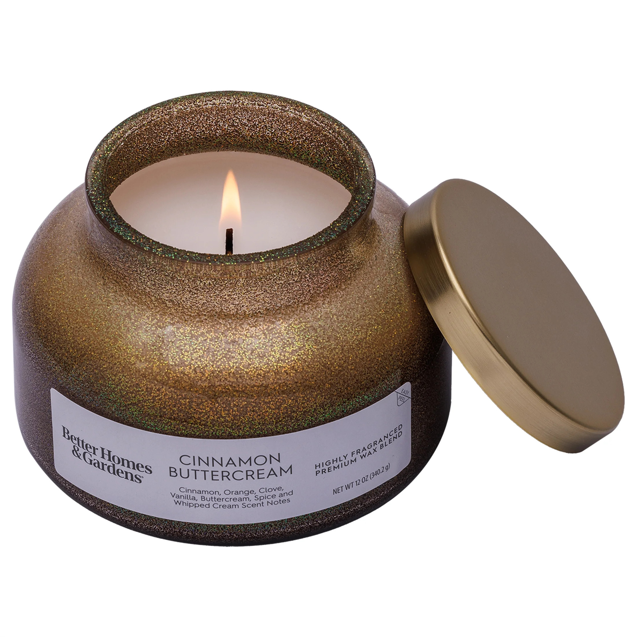 Better Homes & Gardens 1-Wick Holiday Scented Jar Candle, Cinnamon Buttercream, 12oz. | Walmart (US)