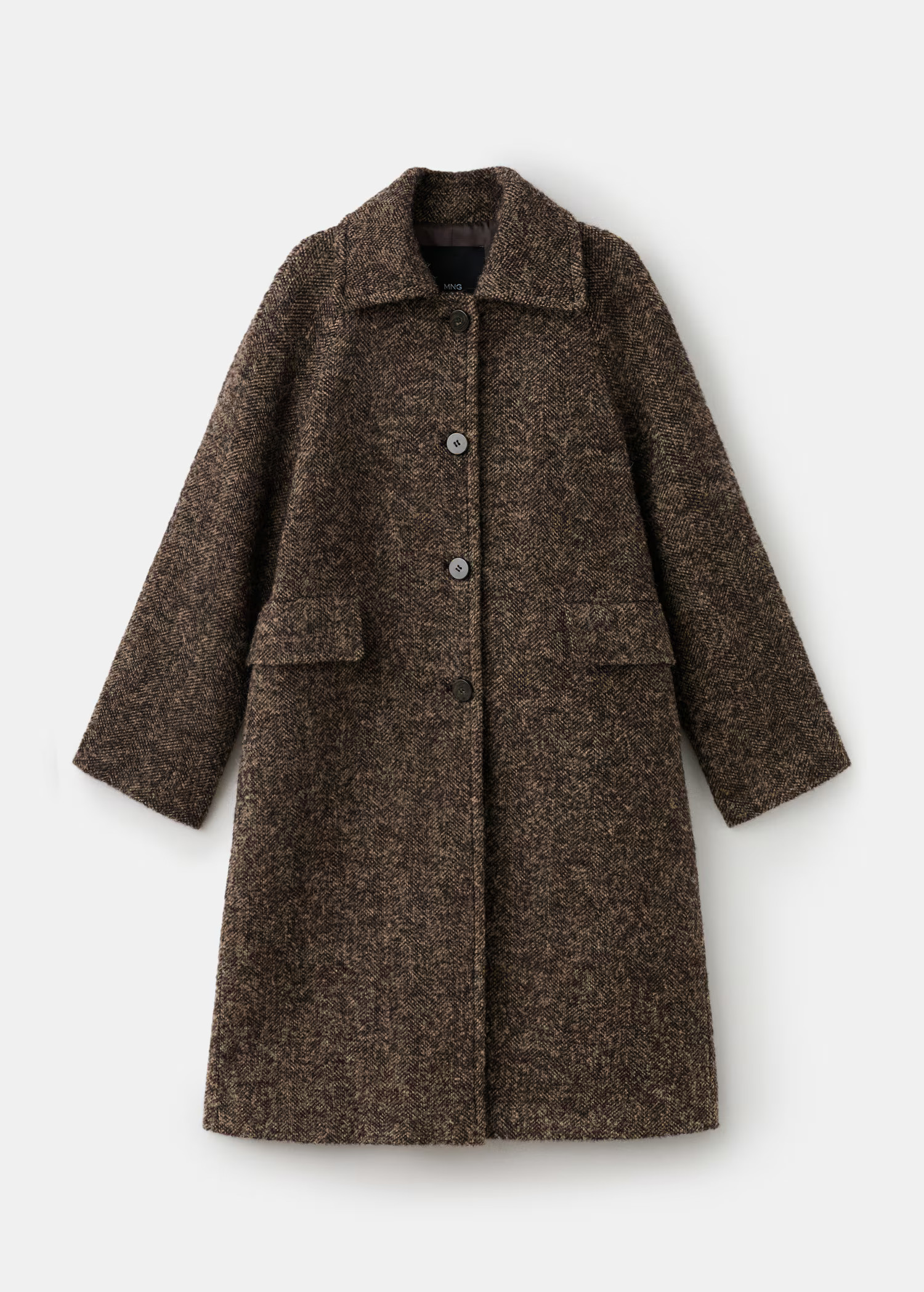 Speckled wool overcoat | MANGO (UK)