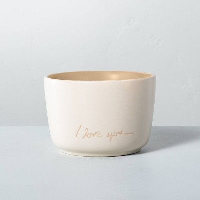 6.8oz Pampas &#39;I Love You&#39; Ceramic Candle Gold - Hearth &#38; Hand&#8482; with Magnolia | Target