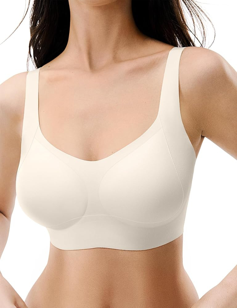 Seamless Bras for Women, Wireless Supportive Bra Comfortable No Underwire Full Coverage Push Up B... | Amazon (US)