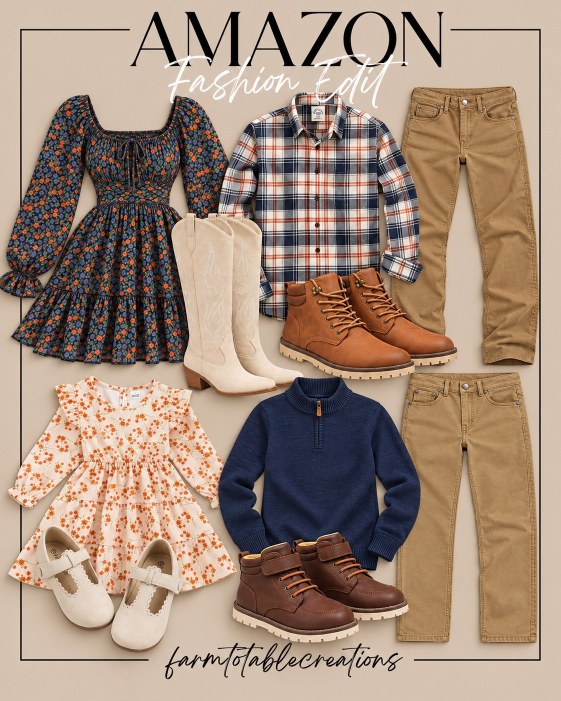 Fall Family Photo Outfit Inspo 🍂

Coordinating family photos just got a whole lot easier! These Amazon finds mix the prettiest fall florals, warm neutrals, plaid and cozy layers for a pulled-together look without everyone matching. Perfect for fall family photos, pumpkin patch days and all those autumn memories. 🤎

#AmazonFashion #FallFamilyPhotos #FamilyPhotoOutfits #FallOutfitInspo #AmazonFinds #FallFashion #FamilyOutfits #KidsFallFashion